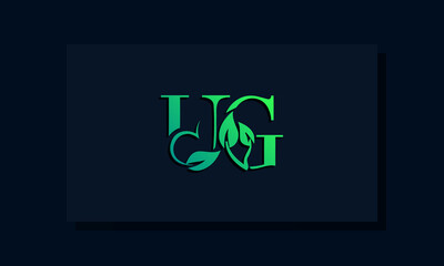 Minimal leaf style Initial UG logo