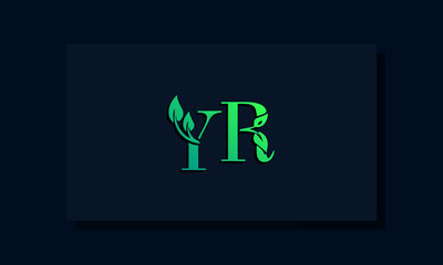 Minimal leaf style Initial YR logo