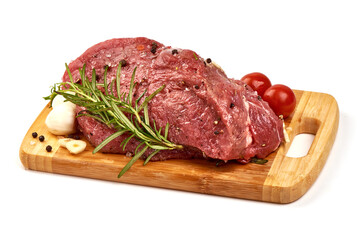 Beef meat fillet, isolated on white background.