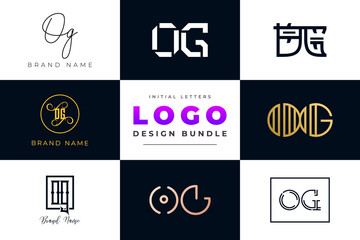 Set of collection Initial Letters OG Logo Design.