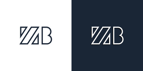 Abstract line art initial letters ZB logo.