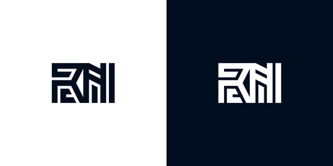 Minimal creative initial letters RN logo