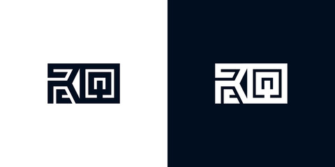 Minimal creative initial letters RQ logo