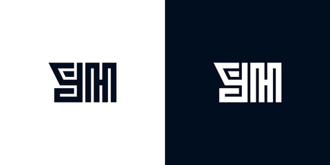 Minimal creative initial letters YH logo