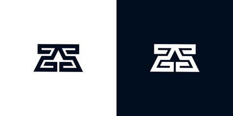 Minimal creative initial letters ZS logo