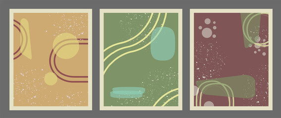 Vector illustration set of 3 abstract design brochures.
