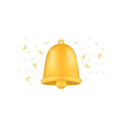 bell on yellow on white background