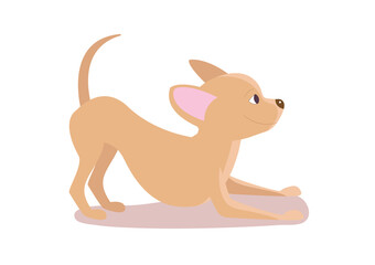 Obraz premium Cute puppy on a white background, children's illustration element for cards, posters, element for design, print on clothes