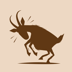 shape vector illustration of an angry goat