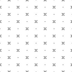 Simple seamless pattern. Abstract geometric backdrop. Black cross hatch on white background. Repeated geometry texture. Repeating geometrical subtle patern for design prints. Vector illustration