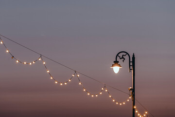 Decorative Manx Lamp post, Isle of Man