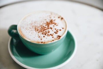 coffee shop, latte, espresso, tile floor, cup, saucer, mug, milk, cortado, hot chocolate, macchiatto 