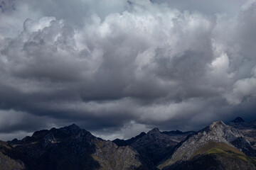 clouds in the mountains