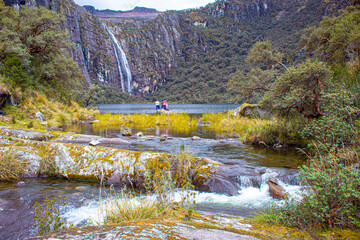waterfall in the mountains