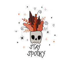 Happy Halloween doodle style illustration. 