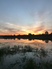 sunset over the river