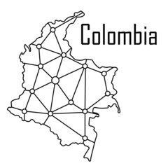Colombia map icon, vector illustration in black isolated on white background.