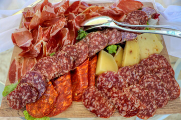 Italian cured meat and cheeses platter