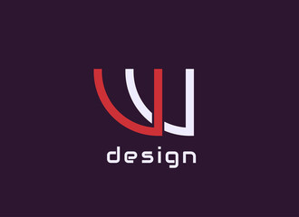 Fototapeta na wymiar logo letter W Vector W Letter design for company red white