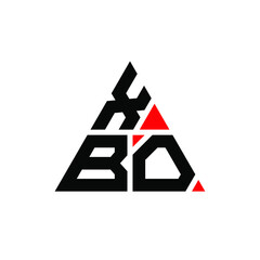 XBO triangle letter logo design with triangle shape. XBO triangle logo design monogram. XBO triangle vector logo template with red color. XBO triangular logo Simple, Elegant, and Luxurious Logo. XBO 