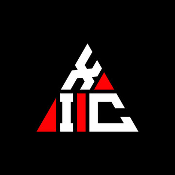 XIC triangle letter logo design with triangle shape. XIC triangle logo design monogram. XIC triangle vector logo template with red color. XIC triangular logo Simple, Elegant, and Luxurious Logo. XIC 