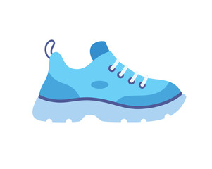 Blue sneaker shoe isolated flat vector icon