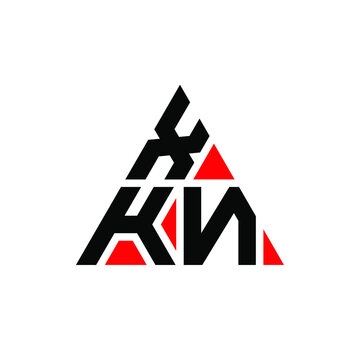 XKN triangle letter logo design with triangle shape. XKN triangle logo design monogram. XKN triangle vector logo template with red color. XKN triangular logo Simple, Elegant, and Luxurious Logo. XKN 