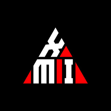 XMI triangle letter logo design with triangle shape. XMI triangle logo design monogram. XMI triangle vector logo template with red color. XMI triangular logo Simple, Elegant, and Luxurious Logo. XMI 