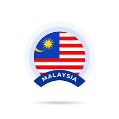 malaysia national flag Circle button Icon. Simple flag, official colors and proportion correctly. Flat vector illustration.