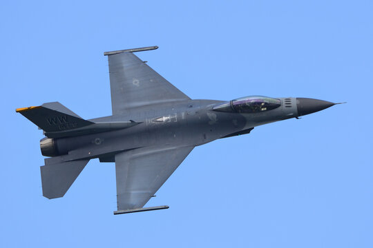 Aomori, Japan - September 07, 2014:United States Air Force Lockheed Martin F-16C Fighting Falcon multirole fighter aircraft.