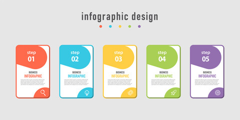 Naklejka na ściany i meble Infographic Business Templates Timeline Presentation Process Report Information Plan Strategy Progress Options 