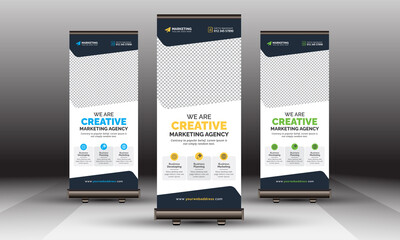 Corporate Roll Up Banner Signage Standee Template | Creative Business X Banner Design Layout