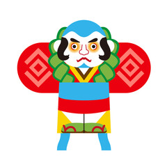 奴凧　正月　イラスト