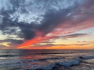 Cloud formations over beach