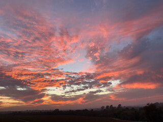 Orange clouds at sunset