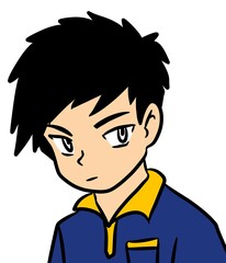 cute man cartoon on white background