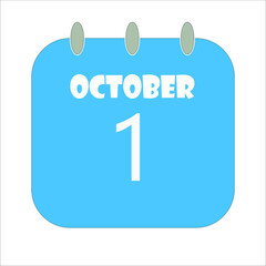 October Calendar Date Icon, Event Date Icon, Calendar Date, Icon Design Vector Graphic