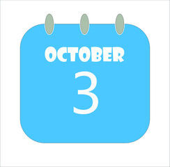 October Calendar Date Icon, Event Date Icon, Calendar Date, Icon Design Vector Graphic