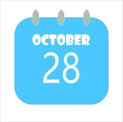 October Calendar Date Icon, Event Date Icon, Calendar Date, Icon Design Vector Graphic