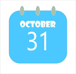 October Calendar Date Icon, Event Date Icon, Calendar Date, Icon Design Vector Graphic