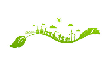 Ecology concept and Environmental ,Banner design elements for sustainable energy development, Vector illustration