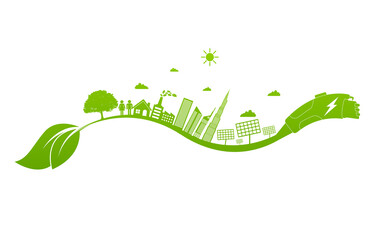 Ecology concept and Environmental ,Banner design elements for sustainable energy development, Vector illustration