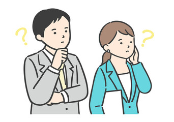 考えている男女／ビジネスパーソン