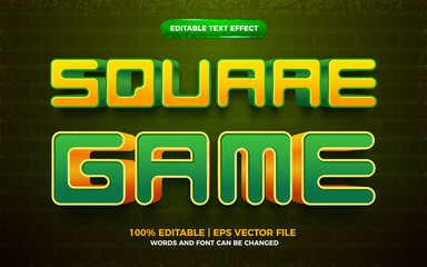 Square game 3d editable text effect