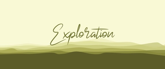 Abstract wavy mountain or hill layers vector landscape illustration. Good for background, backdrop, banner, wallpaper, thumbnail background.