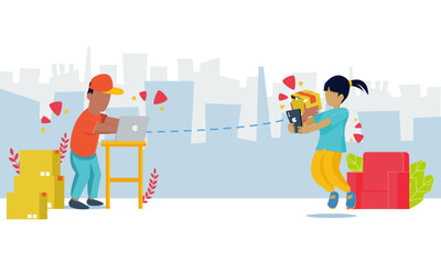 delivery package illustration for e commerce