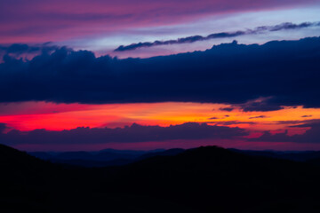 sunset over the mountains