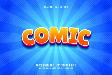 Comic text, editable font effect
