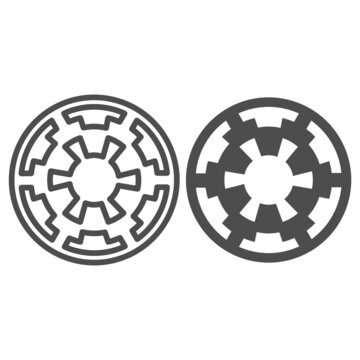 Galactic Empire emblem line and solid icon, star wars concept, imperium vector sign on white background, outline style icon for mobile concept and web design. Vector graphics.