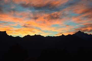 sunset over the mountains
